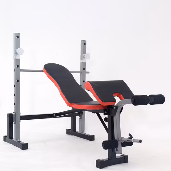 ホームジム機器 チェストプレスマシン フィットネスワークベンチ アーム付き 調節可能なフラットインクラインベンチ